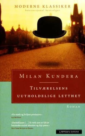 Omslag: "Tilværelsens uutholdelige letthet" av Milan Kundera
